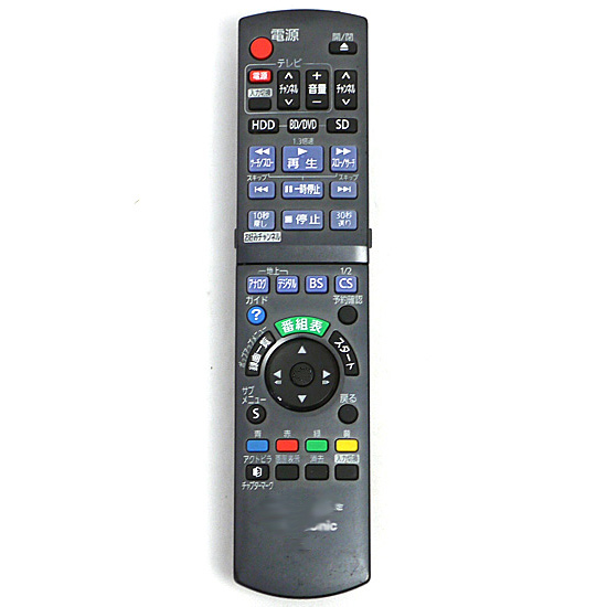 【中古】Panasonic　ブルーレイディスクレコーダー用リモコン N2QAYB000346　本体いたみ