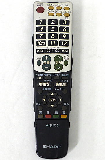【中古】SHARP　テレビリモコン　GA826WJSA