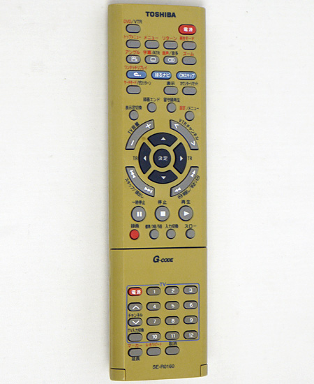 【中古】TOSHIBA製　VTR一体型DVDビデオプレーヤー用リモコン SE-R0160