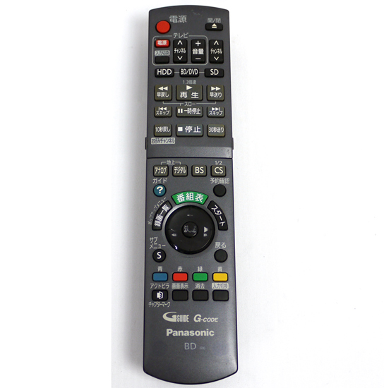 【中古】Panasonic　ブルーレイディスクレコーダー用リモコン　N2QAYB000554