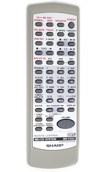 【中古】SHARP　オーディオリモコン RRMCG0040SJSA