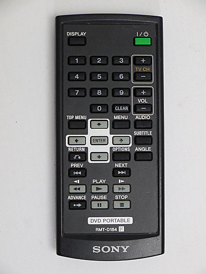 【中古】SONY　ポータブルDVDプレーヤー用リモコン　RMT-D184