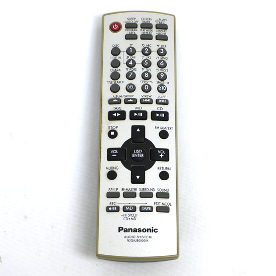 【中古】Panasonic　ミニコンポ用 リモコン　N2QAJB000094