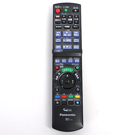 【中古】Panasonic　BD/DVDレコーダー用リモコン　N2QAYB000740