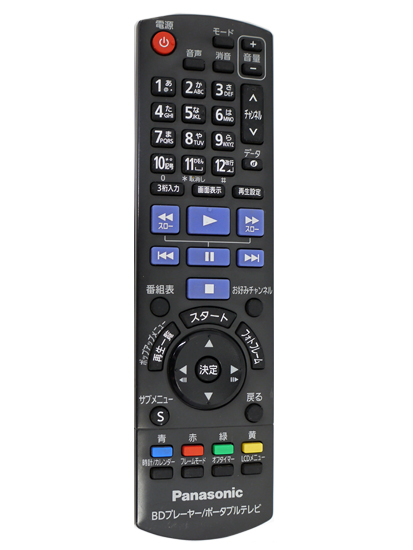 【中古】Panasonic　ポータブルTV用リモコン　N2QAKB000084