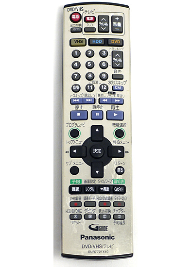 【中古】Panasonic　DVDビデオレコーダー用リモコン　EUR7721X40　本体いたみ
