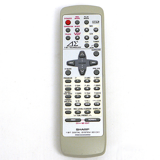 【中古】SHARP　オーディオリモコン RRMCG0255AWSD