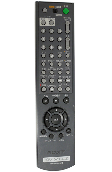 【中古】SONY　DVDプレーヤー一体型VHSビデオデッキ用 リモコン　RMT-V502A　988504034