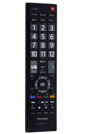 【中古】TOSHIBA製　REGZA B3シリーズ用リモコン CT-90389　本体いたみ