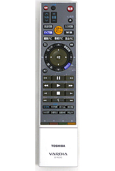 【中古】TOSHIBA製　HDD&DVDレコーダー用リモコン SE-R0292