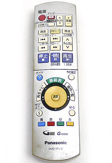 【中古】Panasonic　DVDレコーダー用リモコン EUR7658Y20　本体いたみ