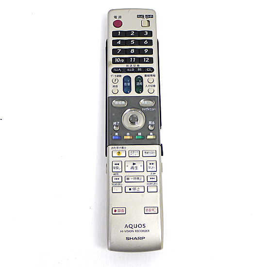 【中古】SHARP製　DVDレコーダー用リモコン　GA616PA　本体いたみ