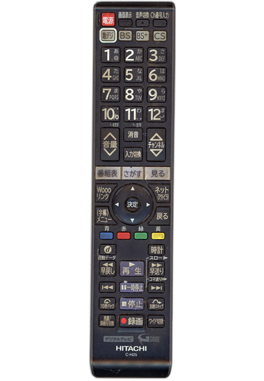 【中古】HITACHI　テレビリモコン C-H25　本体いたみ
