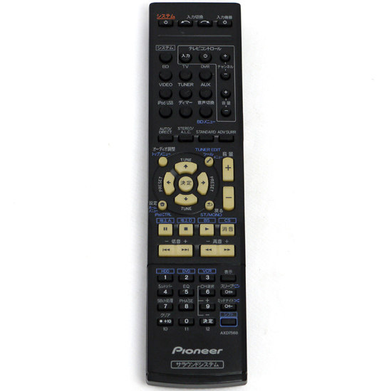【中古】PIONEER　サラウンドシステム用リモコン　AXD7568