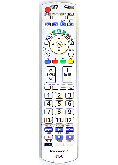 【中古】Panasonic　テレビ用リモコン　N2QAYB000793