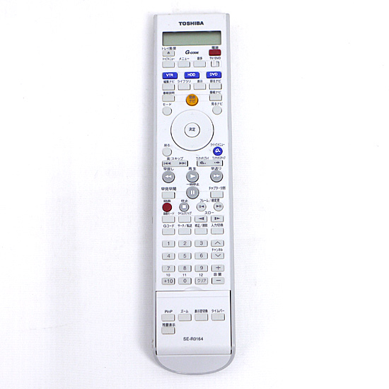 【中古】TOSHIBA製　VTR&HDD&DVDレコーダー用リモコン　SE-R0164