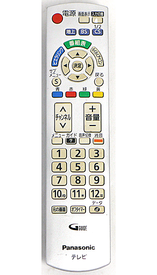 【中古】Panasonic　テレビリモコン　N2QAYB000569