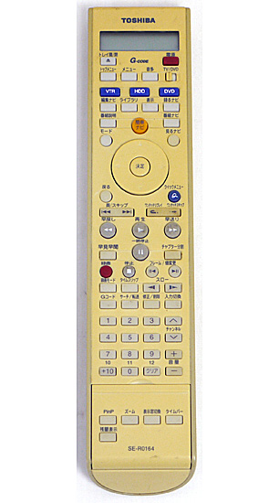 【中古】TOSHIBA製　VTR&HDD&DVDレコーダー用リモコン　SE-R0164