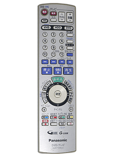 【中古】Panasonic　DVDビデオレコーダー用リモコン　EUR7729KL0