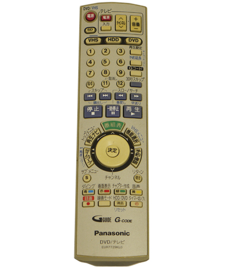 【中古】Panasonic　DVDビデオレコーダー用リモコン　EUR7729KL0