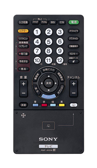 【中古】SONY　テレビリモコン　RMF-JD006　電池カバーなし