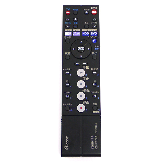 【中古】TOSHIBA製　HDD&DVDレコーダー用リモコン SE-R0234(79101996)