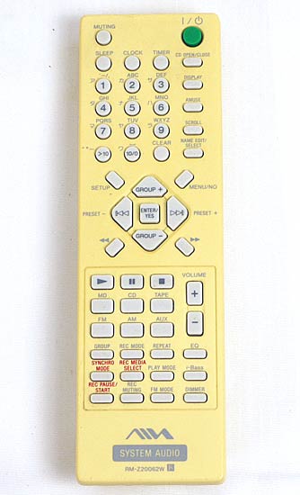【中古】AIWA　オーディオリモコン　RM-Z20062W
