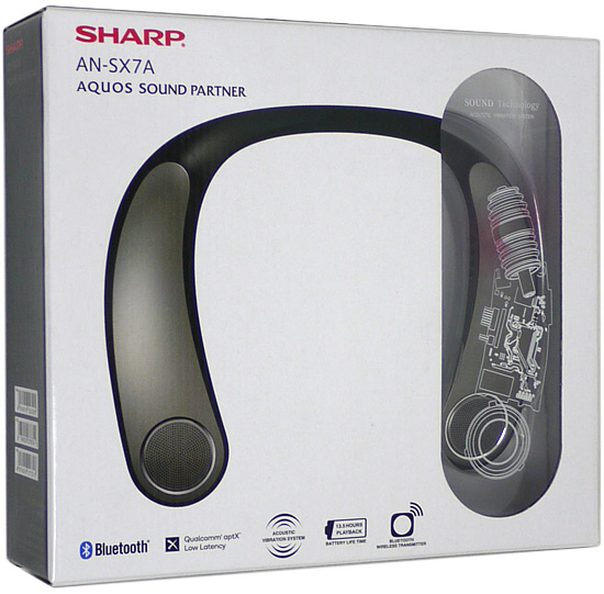 【中古】SHARP　ウェアラブルネックスピーカー AQUOSサウンドパートナー　AN-SX7A 元箱あり