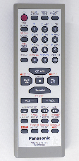 【中古】Panasonic　オーディオリモコン　EUR7711080