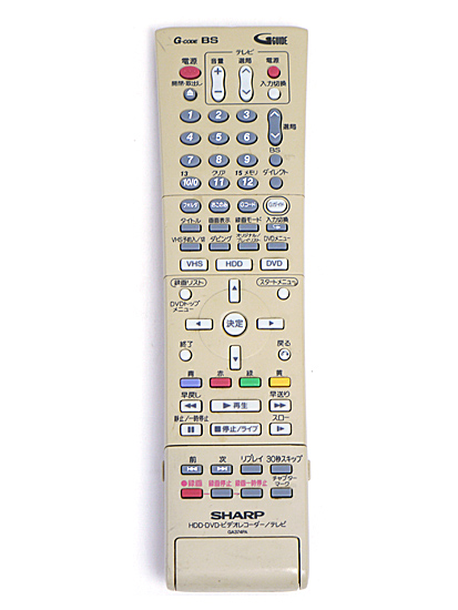 【中古】SHARP製　HDD DVDリモコン GA374PA