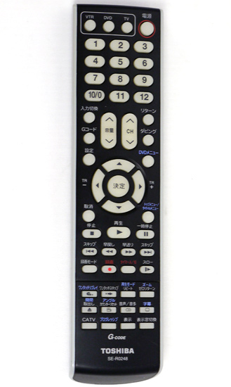 【中古】TOSHIBA製　VTR一体型DVDレコーダー用リモコン　SE-R0248