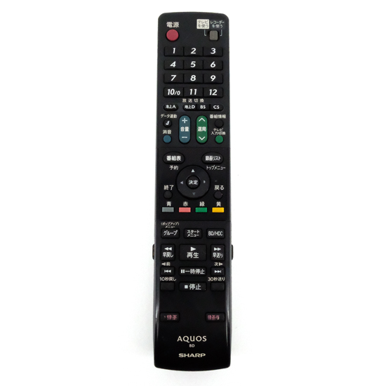 【中古】SHARP製　ブルーレイディスクレコーダー用リモコン GA684PA　本体いたみ