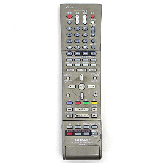 【中古】SHARP製　HDD・DVDリモコン GA291SA