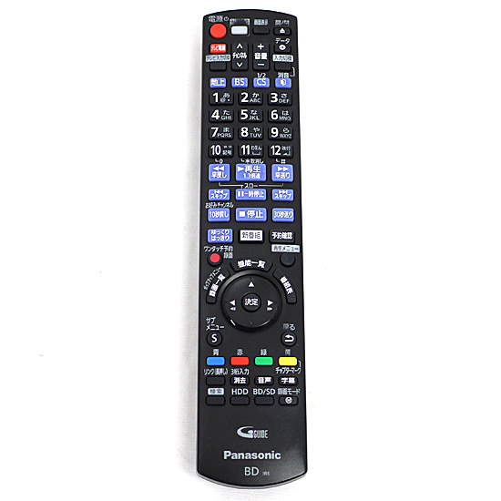 【中古】Panasonic　ブルーレイディスクレコーダー用リモコン　N2QAYB001086