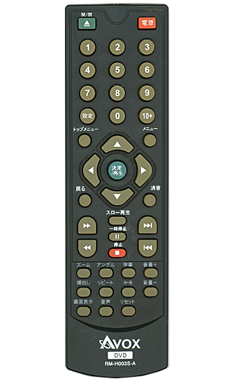 【中古】AVOX製　DVDリモコン　RM-H003S-A