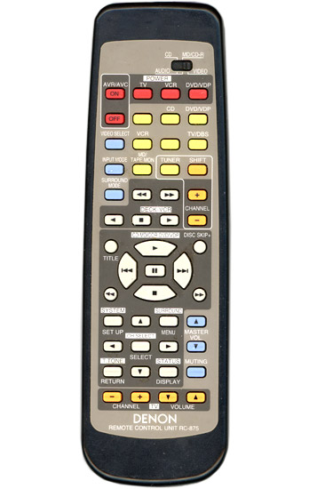【中古】DENON　オーディオリモコン RC-875