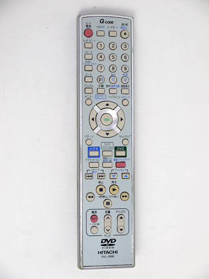 【中古】HITACHI　VHSビデオ一体型DVDプレーヤー用リモコン DVL-RM8