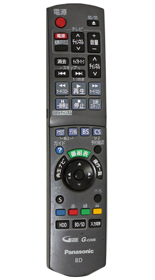 【中古】Panasonic　ブルーレイディスクレコーダー用リモコン N2QAYB000188