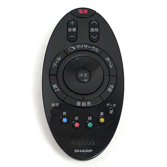 【中古】SHARP製　液晶テレビ用リモコン　GA982WJSB　ブラック