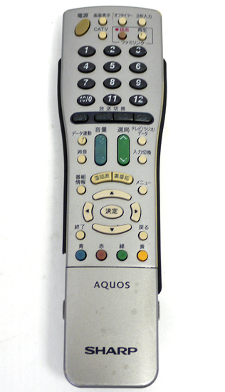 【中古】SHARP製　テレビリモコン　GA632WJSA　本体いたみ