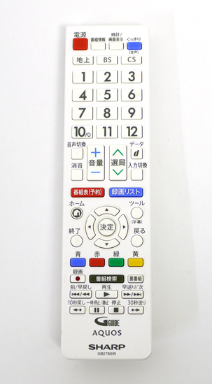 【中古】SHARP製　液晶テレビ用リモコン　GB278SW