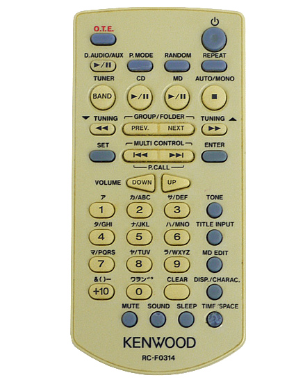 【中古】KENWOOD　オーディオ用リモコン　RC-F0314
