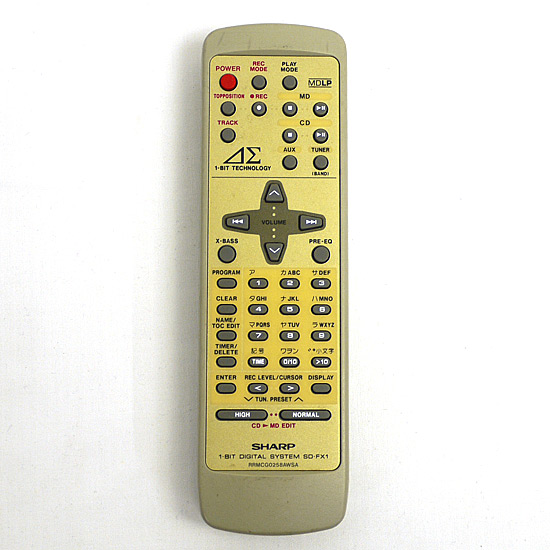 【中古】SHARP　オーディオリモコン RRMCG0258AWSA