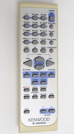 【中古】KENWOOD　オーディオ用リモコン　RC-MDX0305