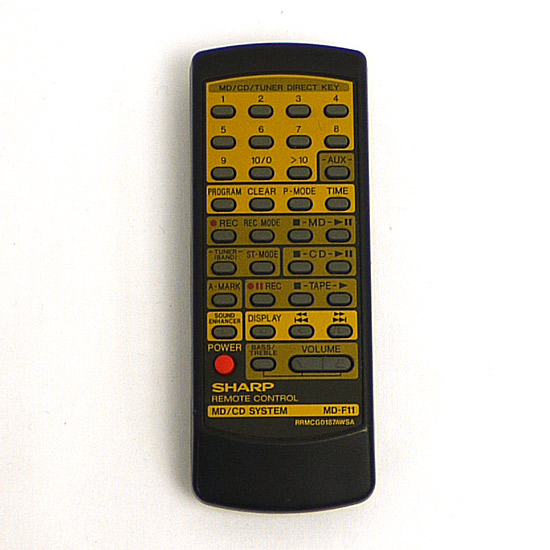 【中古】SHARP　オーディオリモコン　RRMCG0187AWSA
