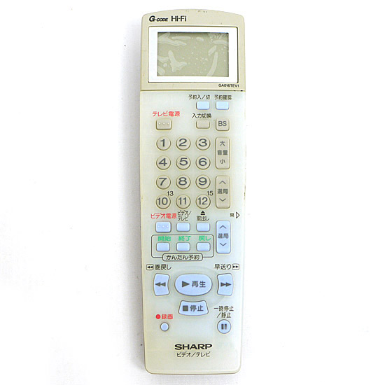 【中古】SHARP製　ビデオリモコン　GA016TEV1
