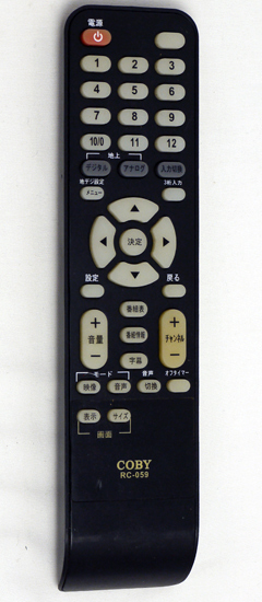 【中古】COBY　テレビ用リモコン　RC-059