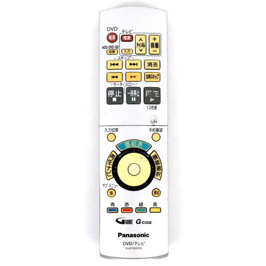 【中古】Panasonic　DVDレコーダー用リモコン EUR7655Y20