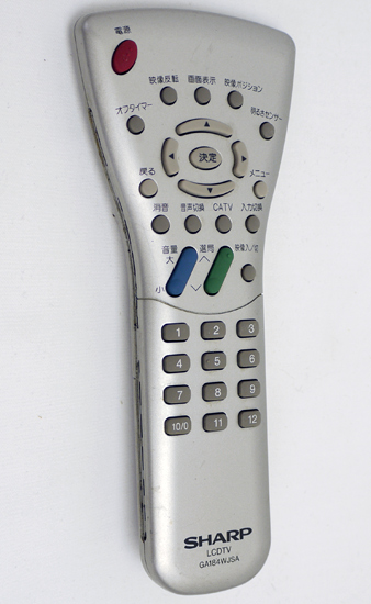 【中古】SHARP製　LCDTVリモコン　GA184WJSA　本体いたみ