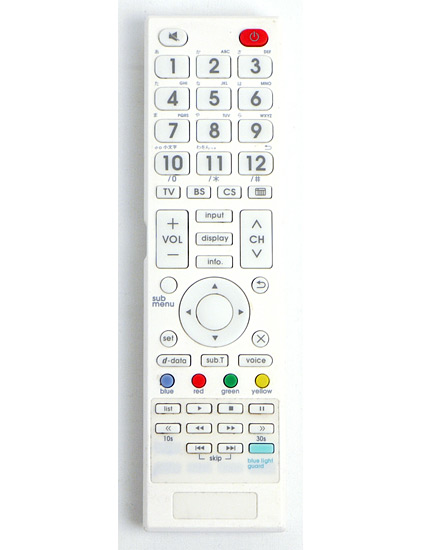 【中古】TAGlabel by amadana　液晶テレビ用リモコン　RT-008AW　ホワイト